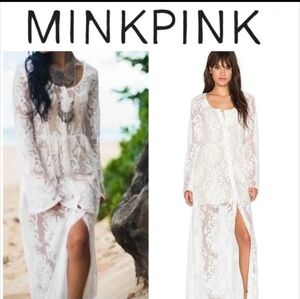 Mink pink crime of passion lace maxi dress white